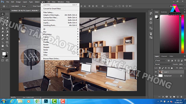 Thiết kế nội thất ban ngày bằng photoshop
