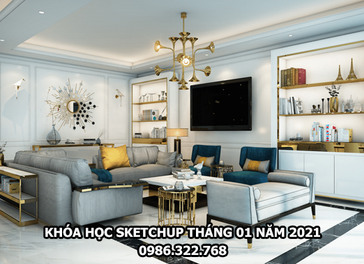 Dựng nội thất bằng sketchup