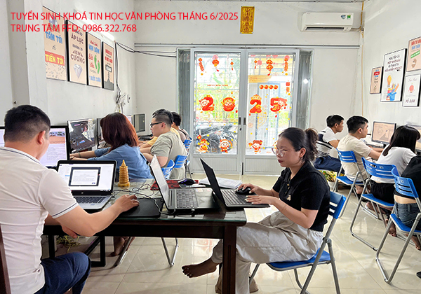 Tuyển sinh khoá học Tin học văn phòng tháng 6 năm 2025