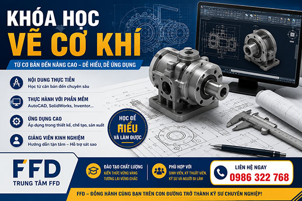 Tuyển sinh khóa học Vẽ cơ khí tháng 5 năm 2026