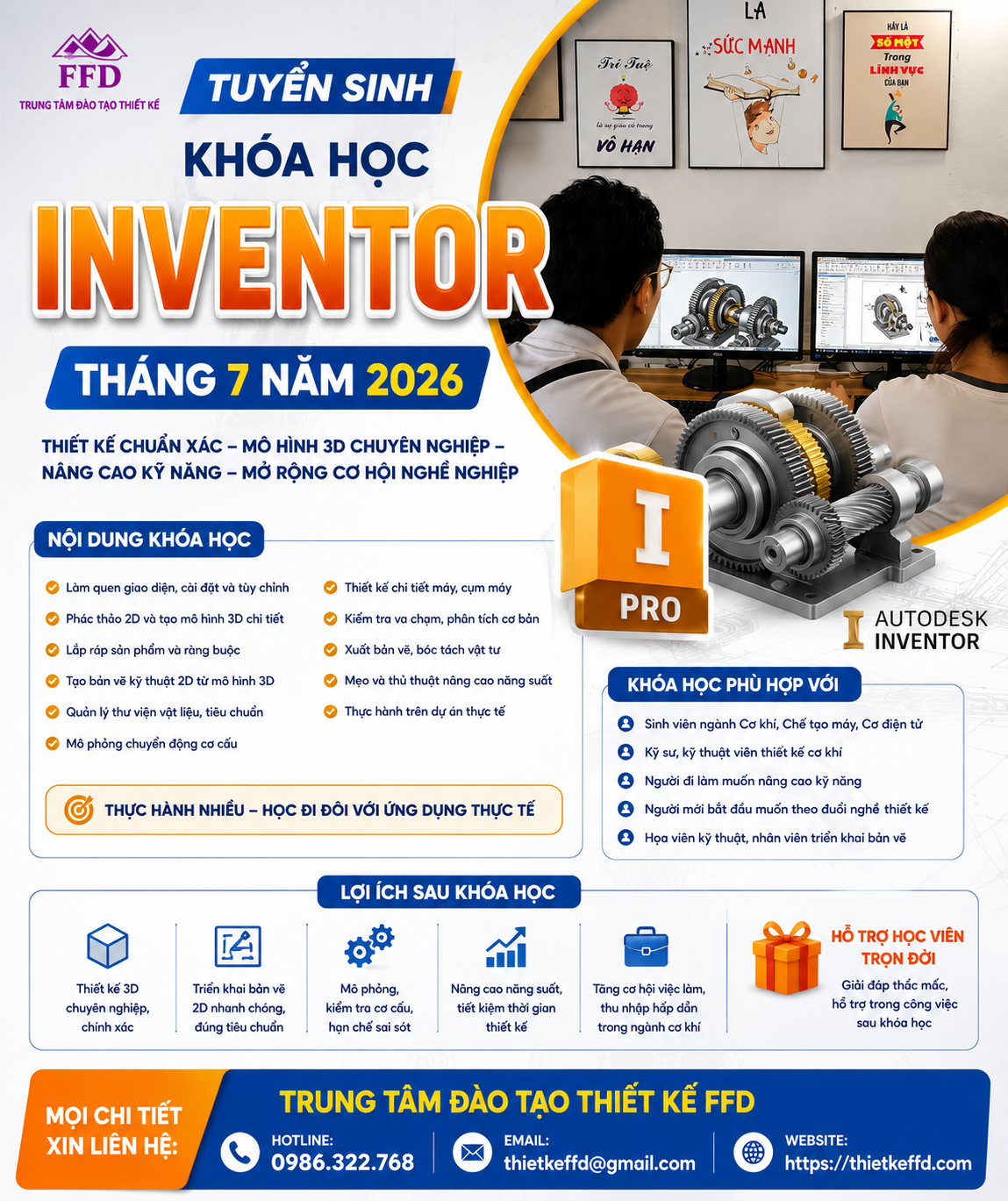Tuyển sinh khóa học Inventor tháng 7 năm 2026
