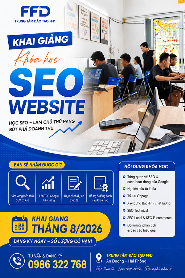 Khai giảng khóa học Seo website tháng 8 năm 2026
