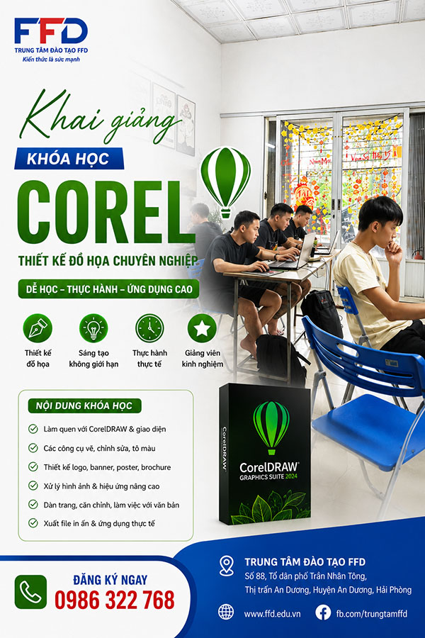 Khai giảng khóa học Corel tháng 8 năm 2026