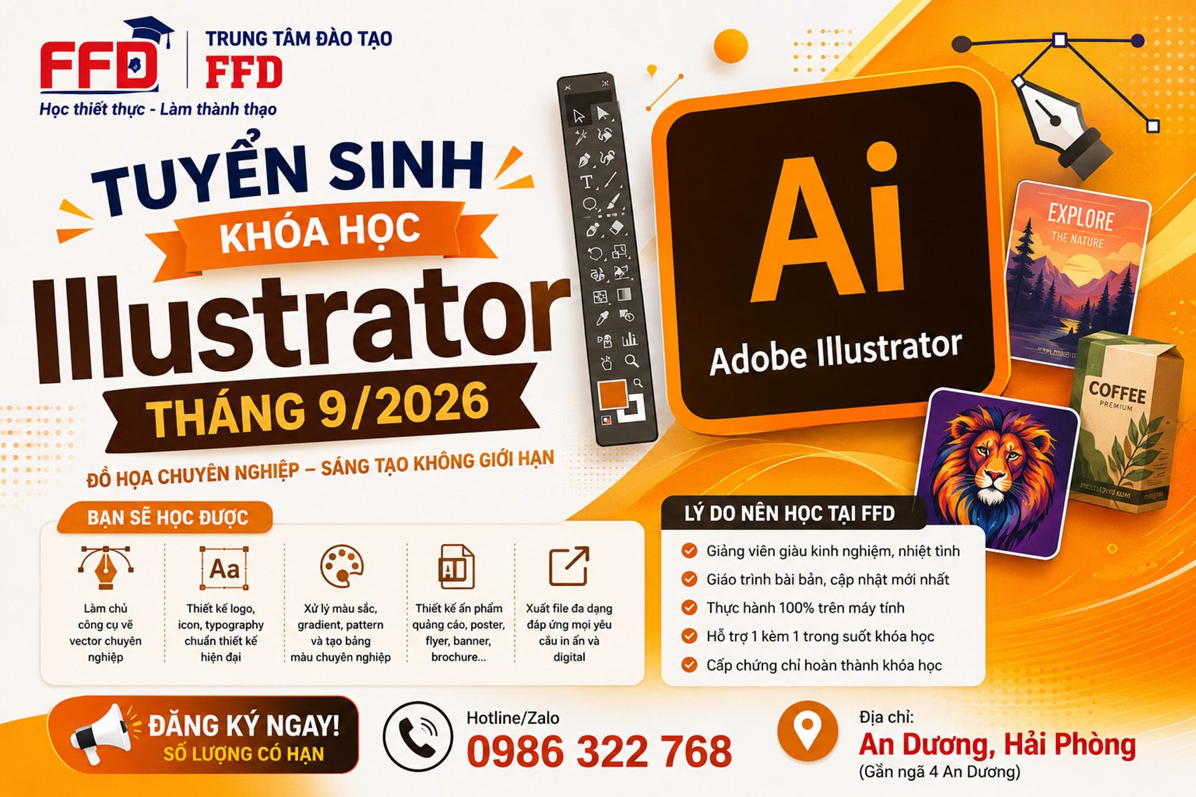 Tuyển sinh khóa học Illustrator tháng 9 năm 2026
